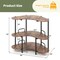 Industrial 3-Tier Bar Table with Wine Glass Holder and Storage Shelves